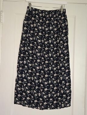 Geoffrey Beene Floral Maxi Skirt - Women's Medium - Black & White